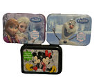 Disney Mickey Mouse & Olf And Elsa & Ana  Cotton Swabs Travel Tin ( Set Of 3 )
