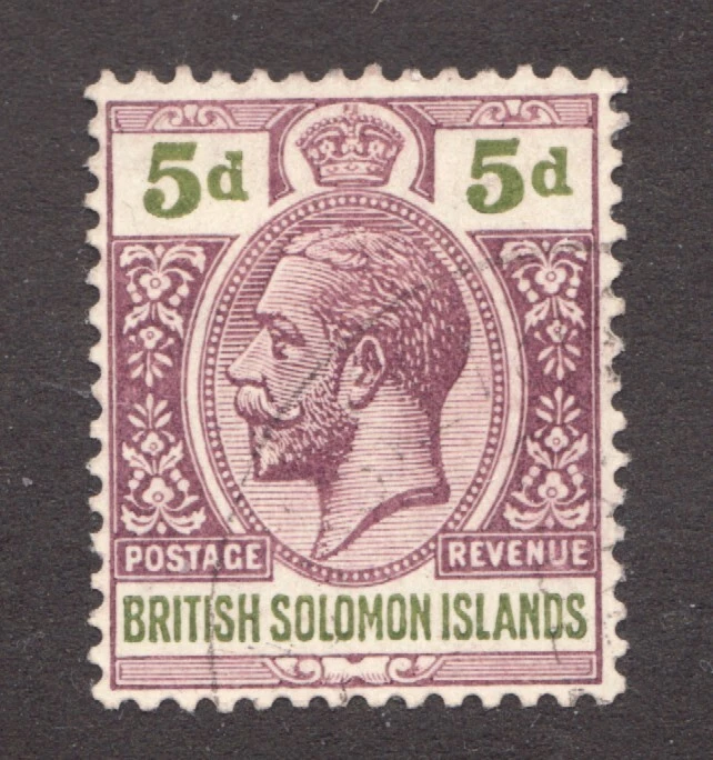1914 British Solomon Islands Sc# 34 - 5 pence, KGV - Used stamp Cv$32.50 - Image 1 of 1