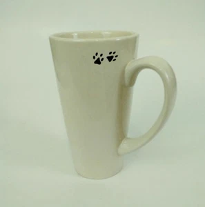 Süßer Pfotenabdruck Becher Katze Hund Kaffee Tee Kakao einfarbig beige braun Haustier Eltern - Bild 1 von 4