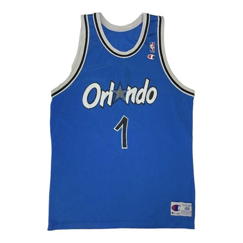 Vintage Penny Hardaway Orlando Magic NBA Champion Jersey #1 Mens 48 Blue *READ Cover