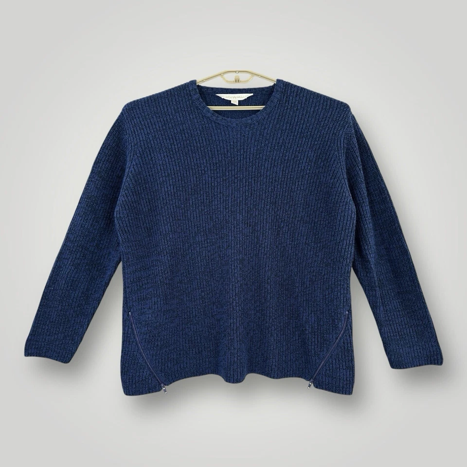 Suéter Nicki Minaj Mujer 3XL Azul Marino Grueso Tejido con Cremalleras Laterales Manga Larga Foto 1 de 4