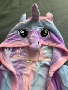 Doctor Unicorn Soft Unicorn Hooded Bathrobe Unicorn Print Sleepwear Size 4-5 Yrs - Picture 1 of 5