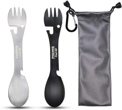 5-In-1 Stainless Steel Spork- Spoon, Fork & Knife, Bottle & Can Opener EDC Combo - Image 1 of 4