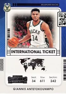 2021-22 Panini Contenders - International Ticket #4 Giannis Antetokounmpo - Picture 1 of 2