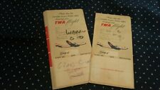Two Vintage Rare 1950s TWA Boarding Pass Ticket Envelopes