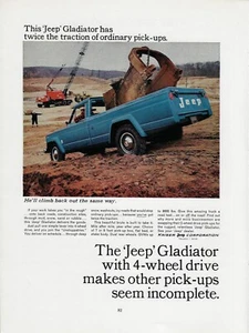 1965 Jeep Gladiator 4-wheel Drive Pick-up Twice the Traction Vintage Print Ad - Picture 1 of 2