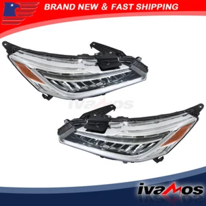 Pair Front Headlights Fit For 2016-2017 Honda Accord LH&RH Side Clear Lens LED - Picture 1 of 13