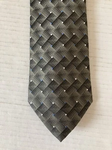 David Taylor Men's Necktie Tie Polyester Green Geometric Made in USA - Picture 1 of 6