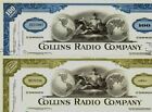 2 DIFF HOT COLLINS RADIO STOCKS! MFR WW2 RADIOS! DECO 60's GEM! PAIR(S) @ $1.99!