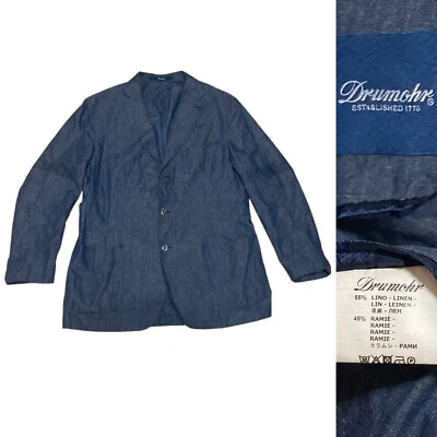 Drumohr Lightweight Linen-Ramie Suit Men’s in Blue - Image 1 of 4