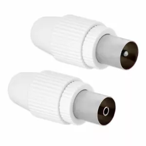 TV Koaxial 1x Stecker 1x Buchse IEC Sat Koaxialkabel Adapter Antennenstecker Set - Bild 1 von 5