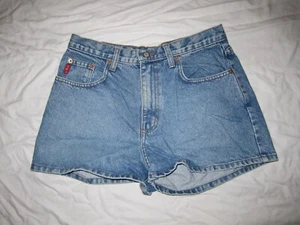 1990'S VINTAGE blue denim LEI WOMEN'S SHORTS SIZE 13 MADE IN THE U.S.A - Picture 1 of 9
