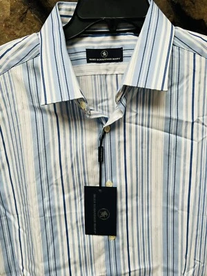 Camisa tejida de manga corta a rayas HART SCHAFFNER MARX para hombre L,XL NUEVA CON ETIQUETAS $89 S95WH406 Foto 1 de 4