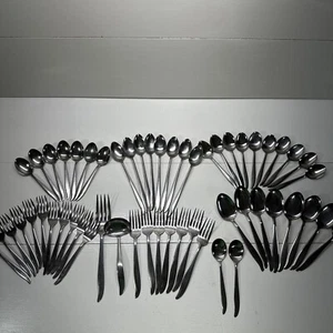 55 pezzi stoviglie vintage Linmark Dorzel Paradise inox argenteria vorticosa - Foto 1 di 13