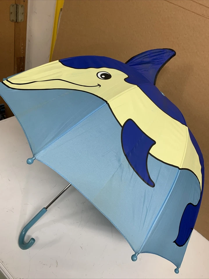 Paraguas para niños azul pequeño adorable paraguas de delfín para niños Foto 1 de 1