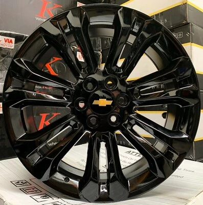24" GMC YUKON SIERRA BLACK WHEELS CHEVY TAHOE SILVERADO TIRES ESCALADE CK159 - Image 1 of 4