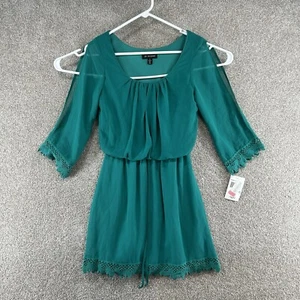 NWT Jodie Kristopher Women's Dress Size XS Green Long Sleeve Scoop Neck - Picture 1 of 13