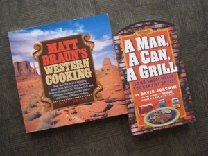 Matt Braun's Western Cooking - A Man, a Can, a Grill by David Joachim - LOT OF 2 - Imagen 1 de 19