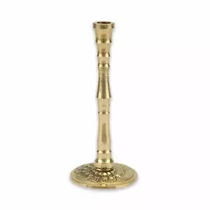Small Brass Ornate Candle Holder - Mini Brass Candlestick, Tiny Stand - Picture 1 of 5
