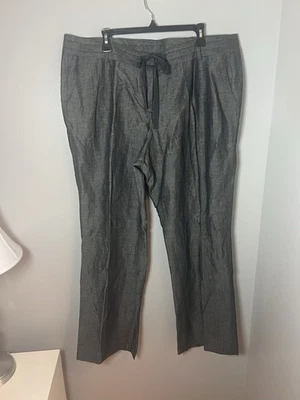 Pantalones Pantalón Talbots NUEVO Mezcla Lino Pierna Recta Cordón Talla 20W Foto 1 de 4