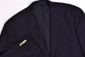 Lauren Ralph Lauren Dark Navy Gold Button Wool Blazer Jacket 42S - Picture 1 of 10