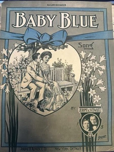 Partituras de ragtime 11x14 1910 Baby Blue de Schwartz - Imagen 1 de 2