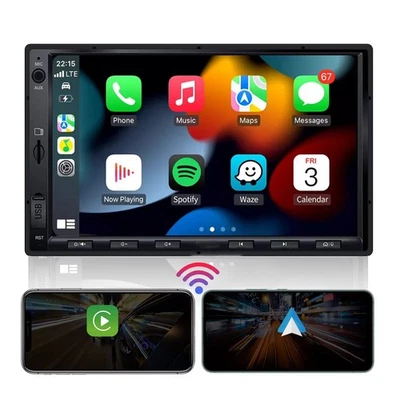 DAB+ Android Autoradio 2 DIN 7Zoll GPS mit Navi Bluetooth Kamera HD LRV Wireless - Bild 1 von 4