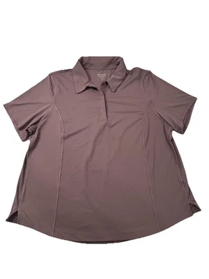 Рубашка поло с воротником женская Athleta XL розовато-лиловая спортивная для гольфа тенниса эластичная расслабленная - Изображение 1 из 4