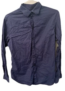 Armani Collections Navy Button Down Men’s Collared Shirt 100% Cotton Sz L (676) - Picture 1 of 7