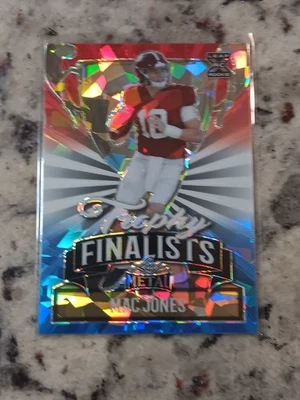 2021 Leaf Metal Trophy Finalists Red White Blue Ice /4 Mac Jones Rookie RC - Image 1 of 2