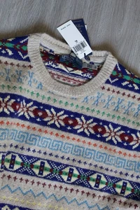Suéter Vintage Polo Ralph Lauren Fair Isle Lana Alpaca Para Hombre Talla XL Nuevo - Imagen 1 de 6