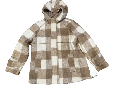 Nine West woman  size XL camel white zip and snap hooded NWT heavy jacket - Image 1 of 4