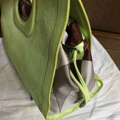 Bolso de Mano EMILIO PUCCI Pelo de Poni Cartera en Amarillo Verde con Bolsa para el Polvo Japón Foto 1 de 4