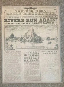 Disneyland Paris Big Thunder Mountain Poster Art Print Newspaper Front Page A3 - Picture 1 of 1