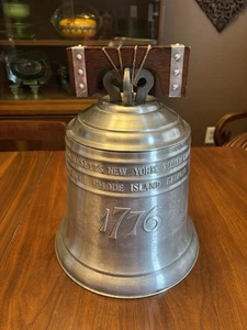 Seymour Mann Pewtertone 1974 Ice Bucket "1776 Liberty Bell" Made in Italy 13” - Picture 1 of 14