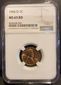 1956-D Lincoln Cent NGC MS-65 RD #050 - Picture 1 of 2