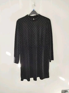 George Womens Black Gold Velvet Knee Dress Size 22 Occasion Party Christmas - Picture 1 of 9