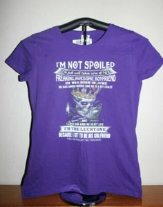 I'M NOT SPOILED..well care for by AWESOME JUNE BOYFRIEND T-Shirt Damen M, Purp - Bild 1 von 4