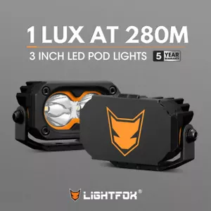 Lightfox Pair 3" Cygnus-2 Osram LED Pod Lights Work Light Driving Lamp 4WD - Picture 1 of 10