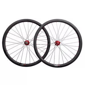 38mm Carbon Wheelset Disc Brake Clincher Road Bike 700C Novatec UD Matt Rim DT - Picture 1 of 10