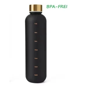 Trink Flasche 1L Markierung motivation Fitness Sport Reisen Yoga BPA-FREI - Bild 1 von 3