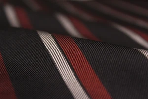 100%silk Black Grey Maroon Stripe Silk Fabric Per Half Yard F301 Reversible - Picture 1 of 7