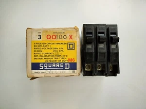 Square D 1-polig QO100X Leitungsschutzschalter Typ 4 (3 Stück) - Bild 1 von 4