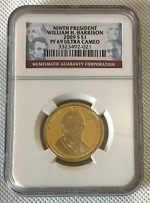2009-S NGC PR69 Ultra Cameo WILLIAM H. HARRISON Presidental Dollar!! #FM - Image 1 of 2