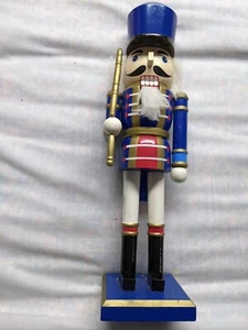 Blue 14" Holiday Wooden Soldier Nutcracker - Picture 1 of 4