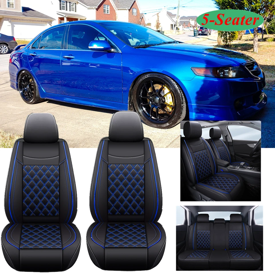 For Acura TL TLX TSX Car Seat Covers 5-Seater Front&Rear Full Set PU Leather - Image 1 of 4