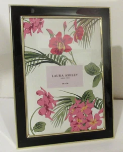 5x7" In Gold Edge With Black Enamel Photo Picture Frame Table top Or Wall Hang - Picture 1 of 4