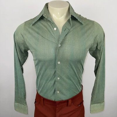 Camisa McGregor Nylon Elastizada De Colección Años 60 70 Disco Club Lunares Groovy Para Hombres Mediana Foto 1 de 4