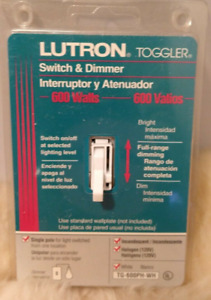 LUTRON DIMMER TOGGLE SWITCH SINGLE POLE WALL SWITCH TG-600PNLH-WH WHITE OPEN BOX