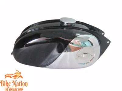 BSA Bantam D7, D10, D14, D175, Bushman Chrome & Black Painted Petrol Tank & Cap - Image 1 of 4